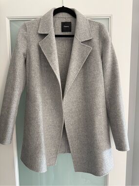 Theory Clairene Coat in Melange Grey